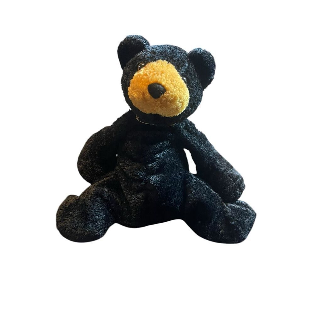 Mary Meyer Black Yellow Plush Bear Flip Flops Stuffed Animal Toy 12"